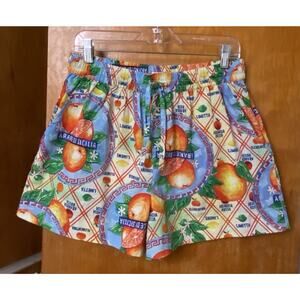 DAMSON MADDER Orange Wrapper Pull On Shorts Italy Resort Arance Sicilia Sz 12